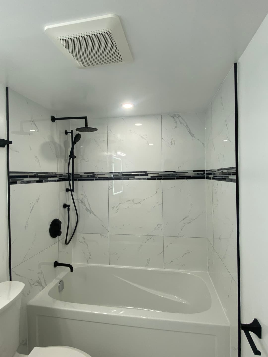 Luxury bathroom installation with premium finishes