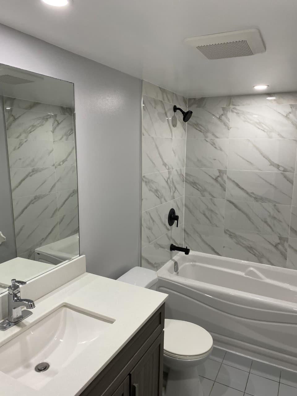 Completed bathroom renovation project